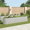 Image de Vidaxl - Jardinière Surélevée 400x80x81 Cm Acier Galvanisé Argenté