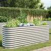 Image de Vidaxl - Lit Surélevé De Jardin 240x80x81 Cm Acier Galvanisé Argenté