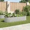 Image de vidaXL Parterre de jardin surélevé 240x80x44 cm Acier galvanisé argenté