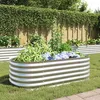 Image de Vidaxl - Lit Surélevé De Jardin 160x80x44 Cm Acier Galvanisé Argenté