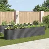 Image de vidaXL Lit surélevé de jardin 400 x 80 x 81 cm Acier galvanisé Gris