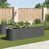Image de vidaXL Plateau de jardin 320x80x81 cm Acier galvanisé Gris