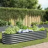 Image de Vidaxl Garden Raised Bed 240x80x44 Cm Galvanised Steel Grey