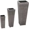 Image de Vidaxl - Lits Surélevés De Jardin 3 Pcs Résine Tressée Gris