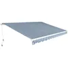 Image de Vidaxl - Auvent Pliable Manuel 450 Cm Bleu/blanc
