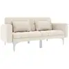 Image de Vidaxl   Canapé-lit Convertible Crème En Tissu   Cadre En Bois Et Pieds En Métal   Dimensions Lit 175,5 X 98 X 57,5 Cm   3 Positions D'Inclinaison