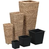 Image de vidaXL Bac à fleurs 3 pcs. Jacinthe d'eau Marron