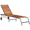 Image de Vidaxl - Chaise Longue Avec Pieds En Acier Bois D'Acacia Massif