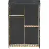 Image de vidaXL Armoire à 3 niveaux Gris 110 x 40 x 170 cm Tissu