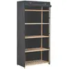 Image de Vidaxl   Armoire En Tissu Gris 79 X 40 X 170 Cm   4 Étagères Fixes   Barre À Cintres   Housse Anti-poussière