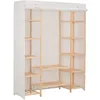 Image de Vidaxl   Garde-robe En Tissu Blanc 135 X 40 X 170 Cm   Armoire Avec Housse Anti-poussière   Design Élégant Et Chaleureux   Structure En Bois Durable