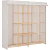 Image de Garde-robe Blanc 173x40x170 Cm Tissu