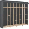 Image de Garde-robe Gris 200 X 40 X 170 Cm Tissu