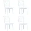 Image de Vidaxl - Chaises À Manger Lot De 4 Blanc Bois D'Hévéa Massif