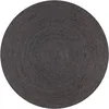 Image de Tapis Fait À La Main Jute Rond 90 Cm Gris Foncé