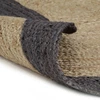 Image de vidaXL Tapis Jute fait main avec bordure gris foncé 90 cm