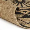 Image de vidaXL Tapis Jute fait main Impression noire 90 cm