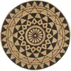 Image de Tapis Fait À La Main Jute Avec Imprimé Noir 120 Cm