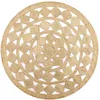 Image de Vidaxl   Tapis Kilim En Jute Tressé 90 Cm   Tissé À La Main   Résistant Et Facile D'Entretien   Motif Traditionnel Chic