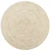Image de Tapis Fait À La Main Jute Blanc Et Naturel 90 Cm