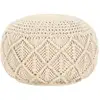 Image de Pouf Fait À La Main En Macramé 45 X 30 Cm Coton