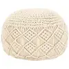 Image de Vidaxl - Pouf Fait À La Main En Macramé 45 X 30 Cm Coton
