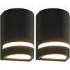 Image de Appliques Murales D'Extérieur 2 Pcs 35 W Noir Demi-rond Vidaxl