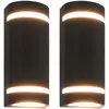 Image de Vidaxl Outdoor Wall Lights 2 Pcs 35 W Black Half-round