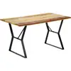 Image de Vidaxl   Table À Manger Rétro 140x80x76 Cm   Bois De Récupération Solide   Pieds En Fer Enduit De Poudre   Finition Polie Et Laquée