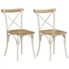 Image de Ensemble De 2 Chaises De Bois Massif Massif Idéales Pour La Cuisine Avec Structure Blanche