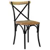 Image de vidaXL Chaises croisées 2 pcs. noir bois massif mangue