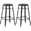 Image de Vidaxl - Tabourets De Bar Lot De 2 Noir Acier