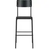 Image de vidaXL Tabouret de bar 2 pcs. noir contreplaqué massif acier