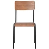 Image de vidaXL Chaises de salle à manger 4 pcs. Marron Contreplaqué massif et acier