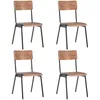 Image de Vidaxl - Chaises À Manger Lot De 4 Marron Contreplaqué Solide Et Acier