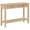 Image de Vidaxl   Table Console 110x35x80 Cm En Mdf Et Bois De Pin   2 Tiroirs Et Étagère   Couleur Naturelle   Élégance Pour Décoration Intérieure