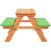 Image de vidaXL Table de pique-nique pour enfants avec bancs 89×79×50 cm en bois massif de sapin