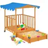 Image de Maison De Jeu D'Enfants Et Bac À Sable Bois De Sapin Bleu Uv50 - Vidaxl