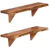 Image de Vidaxl - Tagères Murales 2 Pcs 60x20x18 Cm Bois D'Acacia Massif