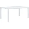 Image de Vidaxl - Table De Jardin Blanc 150x90x72 Cm Plastique Aspect De Rotin