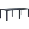 Image de Vidaxl   Table De Jardin Anthracite 220x90x72 Cm   Plastique Résistant Aux Intempéries   Aspect Rotin   Facile À Nettoyer Et À Déplacer