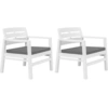 Image de vidaXL Ensemble de jardin 3 pièces blanc plastique