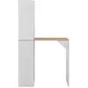 Image de vidaXL Table de bar avec armoire blanc 115x59x200 cm