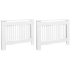Image de vidaXL Couverture de radiateur 2 pcs. MDF blanc 112 cm
