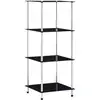 Image de Tagère 4 Niveaux Noir 40x40x100 Cm Verre Trempé Vidaxl
