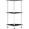 Image de Tagère 3 Niveaux Noir 30x30x67 Cm Verre Trempé Vidaxl