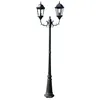 Image de vidaXL Lanterne de jardin à 2 flammes 230 cm vert foncé/noir aluminium