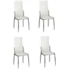 Image de vidaXL Chaises de salle à manger 4 pcs. Blanc Similicuir