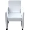Image de vidaXL Chaises de salle à manger 4 pcs. Blanc Similicuir