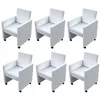 Image de vidaXL Chaises de salle à manger 6 pcs. Blanc Similicuir